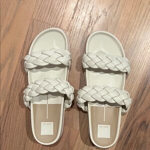 Dolce Vita Cream Braided Double-Strap Slide Sandals